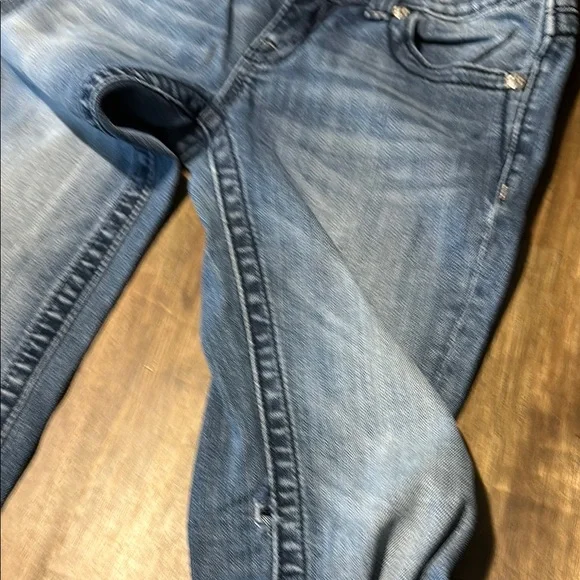 Miss Me Blue Embellished Designer Jeans. Sz 26 Boot - Picture 8 of 16